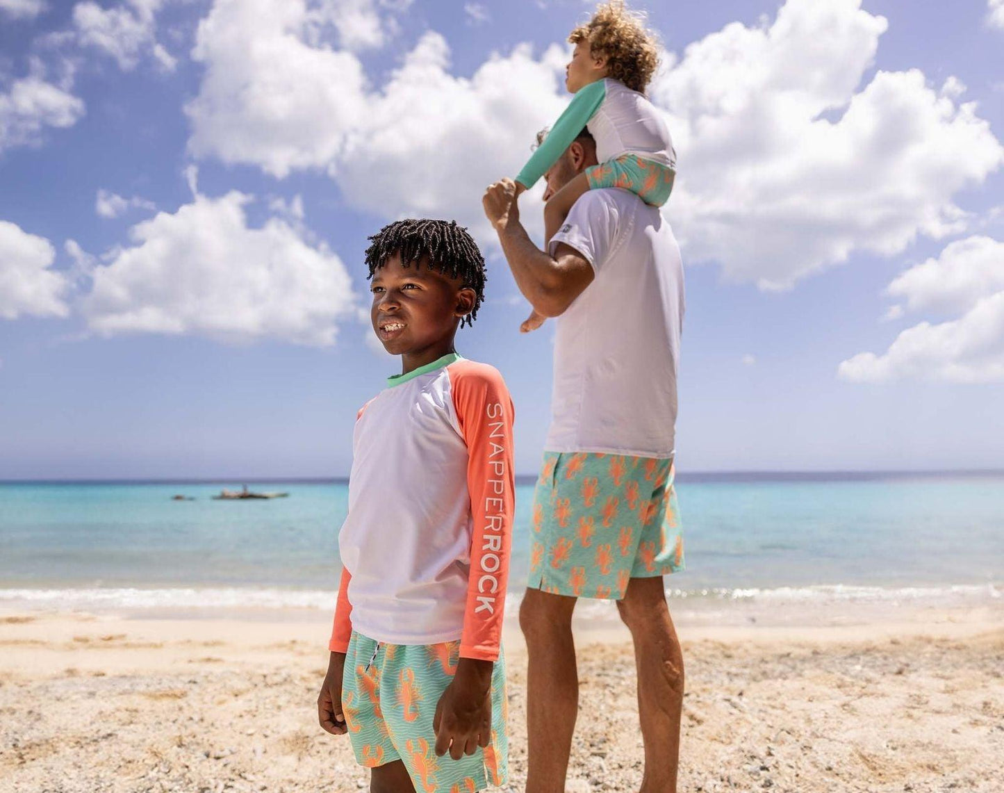 UPF 50+ Top & Swim Shorts - Lobsters