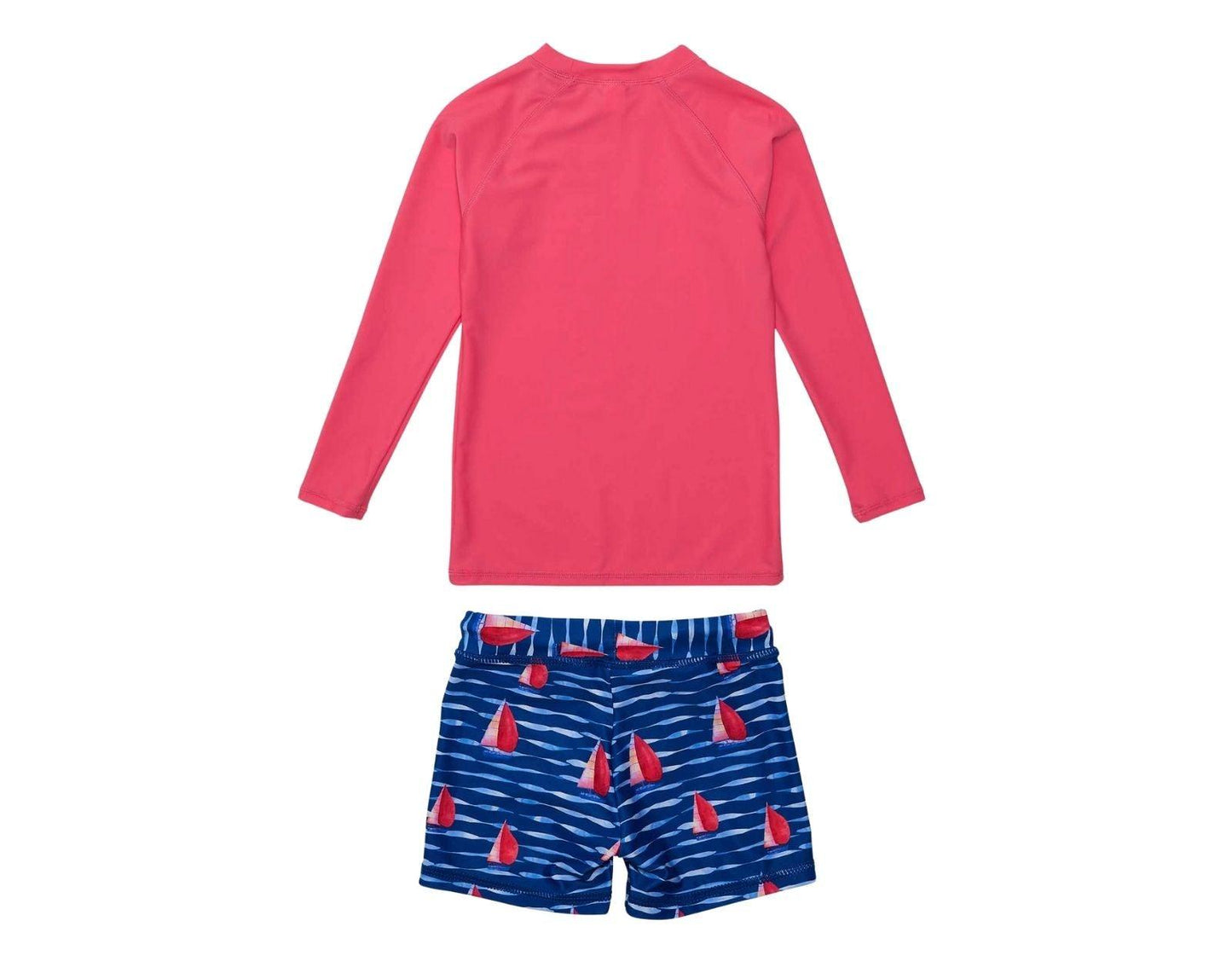 UPF 50+ Top & Swim Shorts - Sailboats