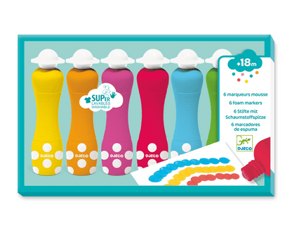 Chunky Foam Markers  for Little Hands - Set of 6