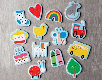 Baby's First Words Wooden Magnetic Shapes - 35 Pieces
