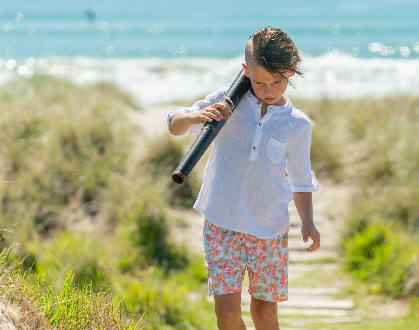 UPF 50+ Swim Shorts - Hawaiian Luau