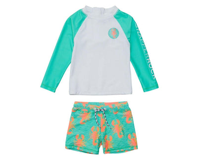 UPF 50+ Top & Swim Shorts - Lobsters