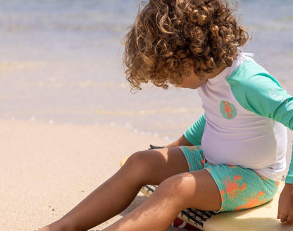 UPF 50+ Top & Swim Shorts - Lobsters