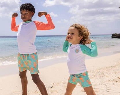 UPF 50+ Top & Swim Shorts - Lobsters