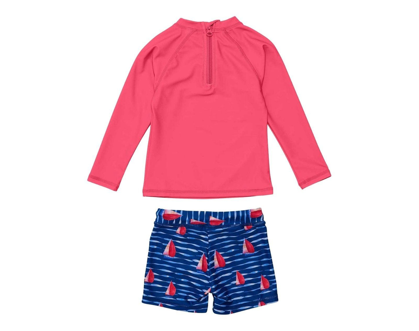 UPF 50+ Top & Swim Shorts - Sailboats