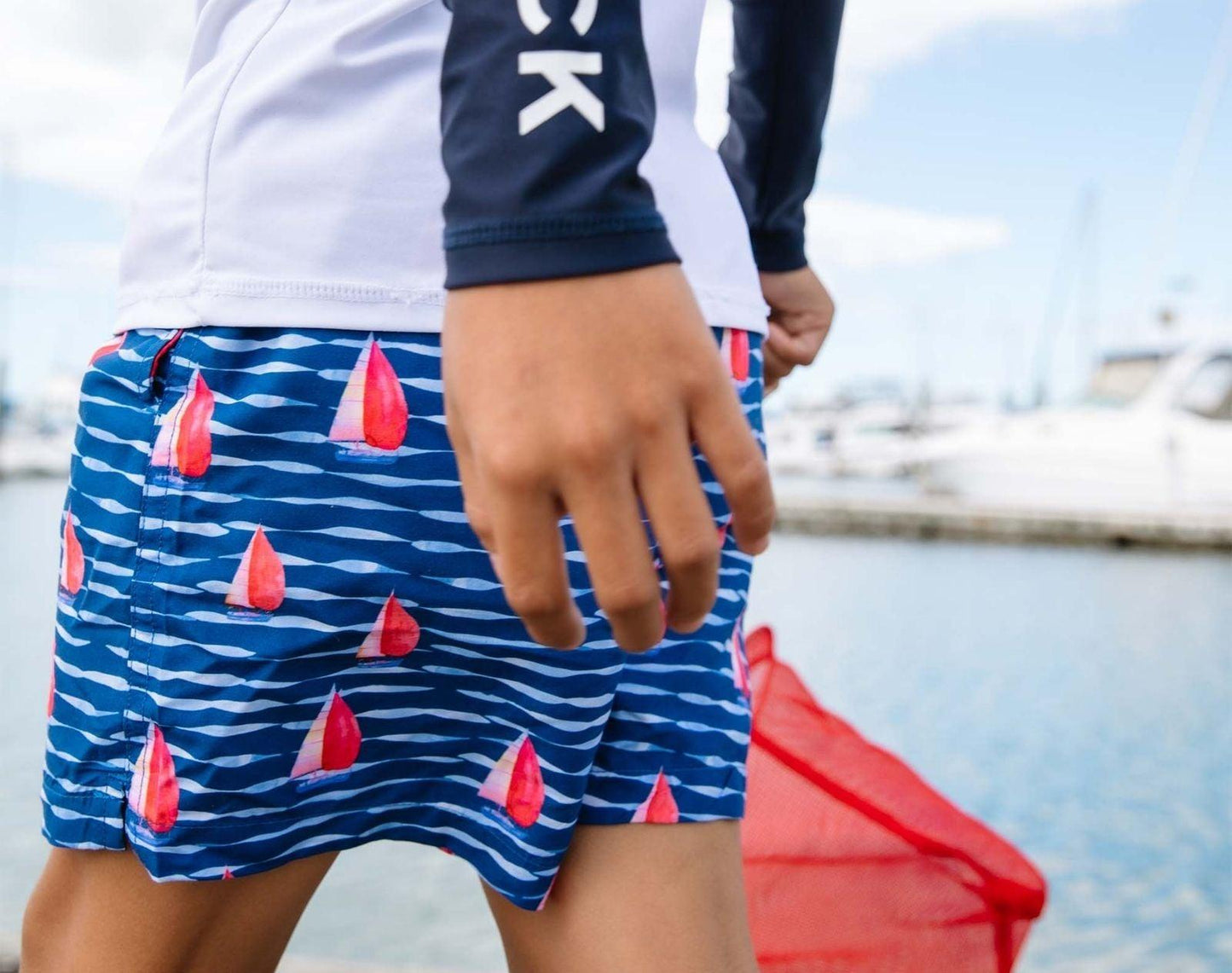 UPF 50+ Swim Shorts - Sailboats