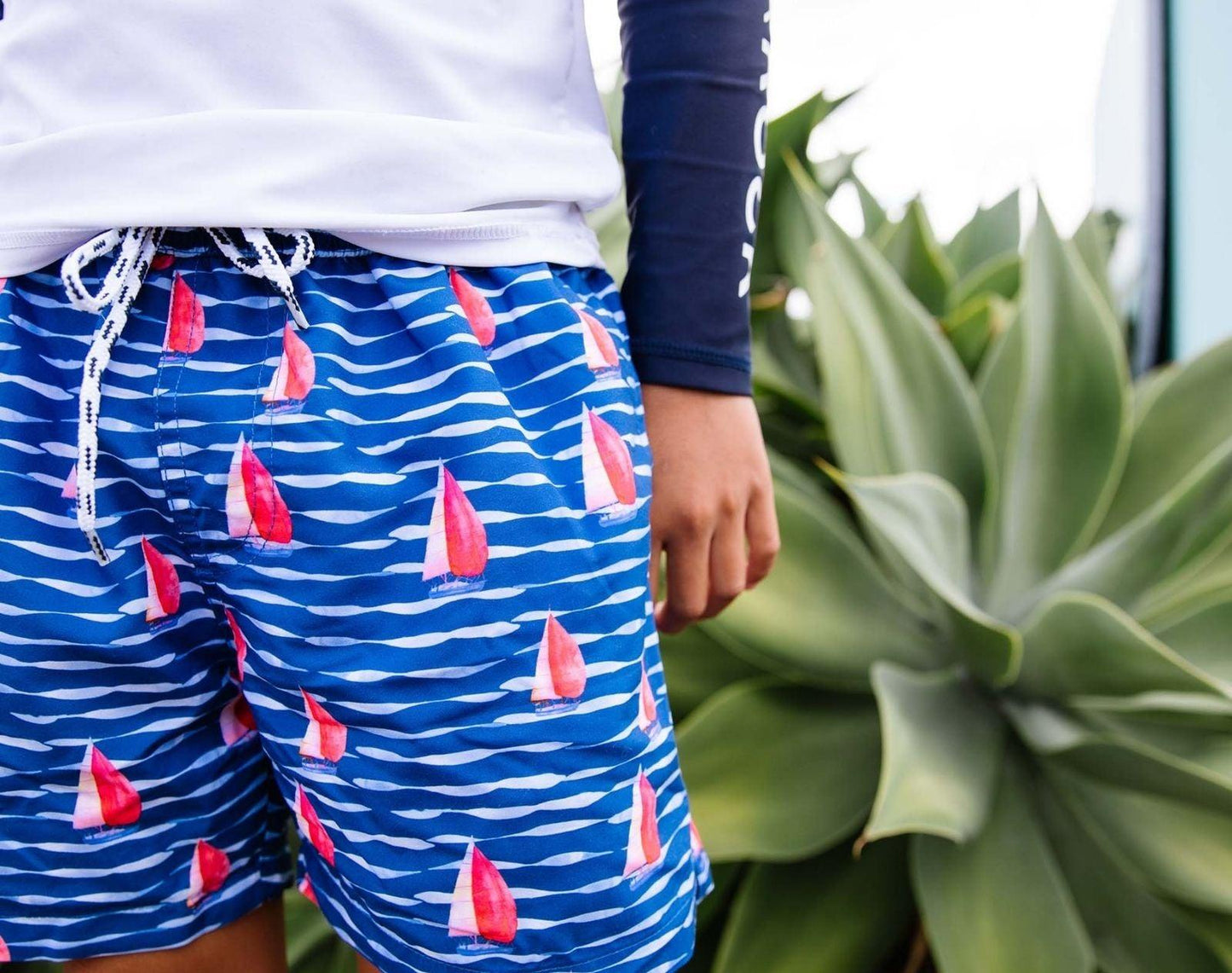 UPF 50+ Swim Shorts - Sailboats