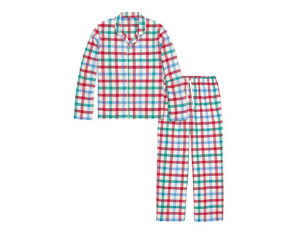 Adult Holiday PJ Set - Peppermint Plaid