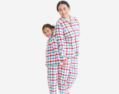 Adult Holiday PJ Set - Peppermint Plaid