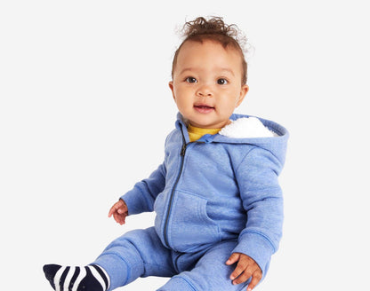 Baby Teddy Fleece-Lined Zip Romper
