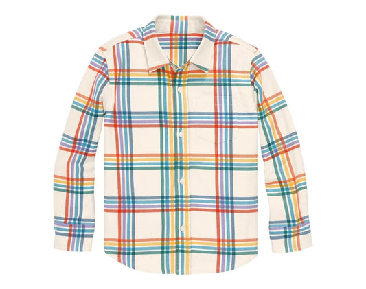 Long Sleeve Button Down - Rainbow Flannel