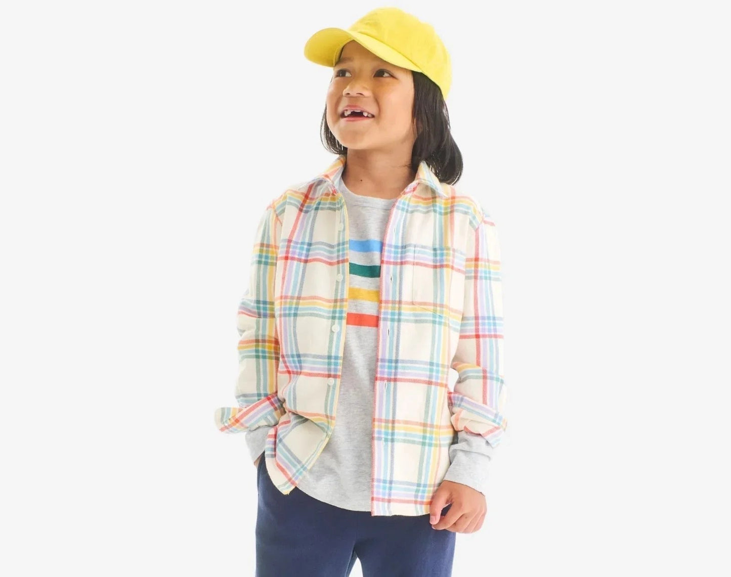 Long Sleeve Button Down - Rainbow Flannel