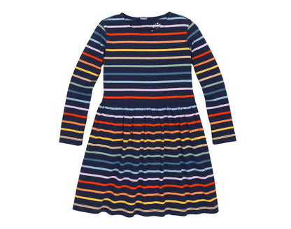 Long Sleeve Pocket Dress - Rainbow Stripe