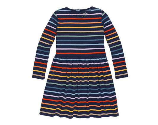Long Sleeve Pocket Dress - Rainbow Stripe