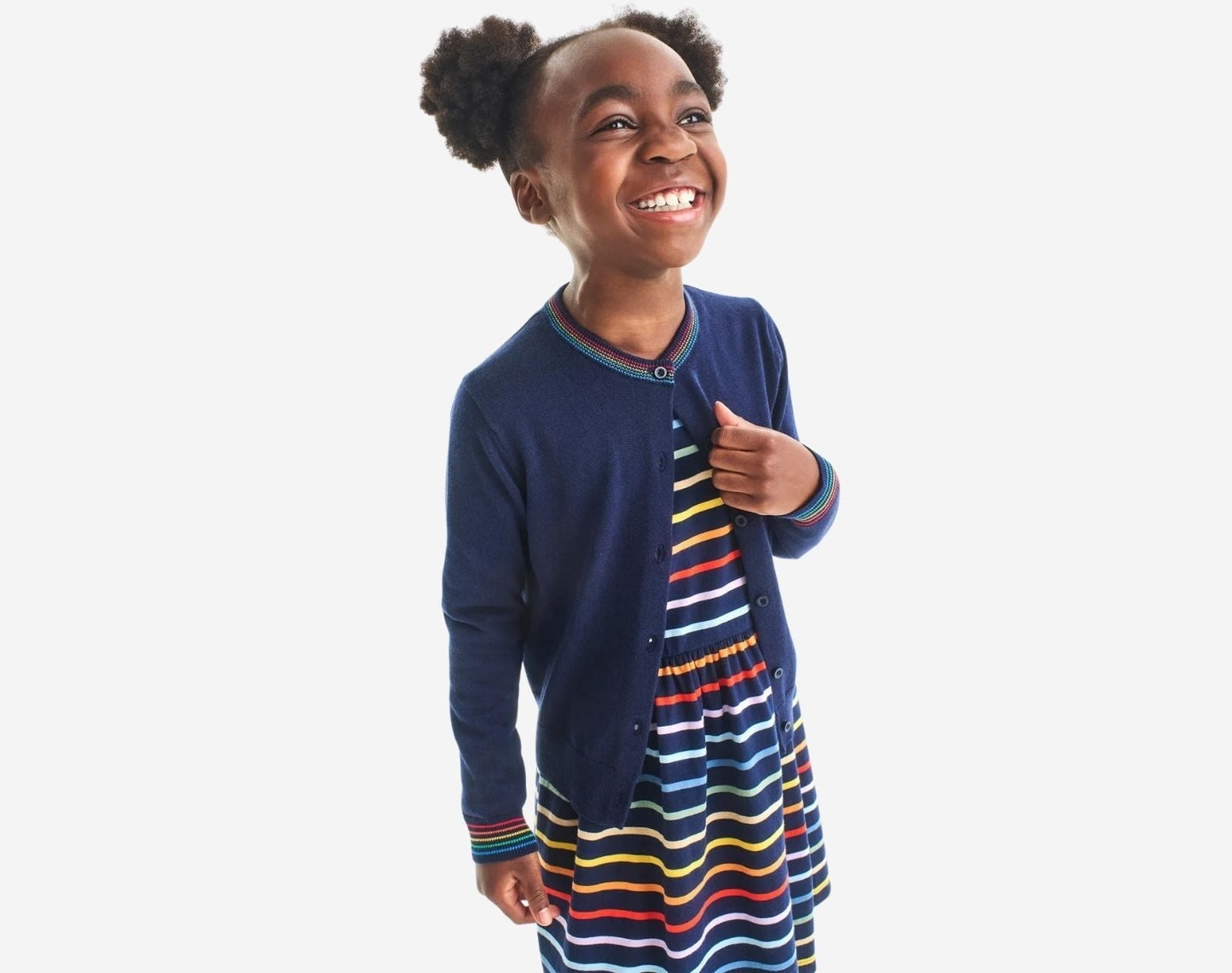 Long Sleeve Pocket Dress - Rainbow Stripe