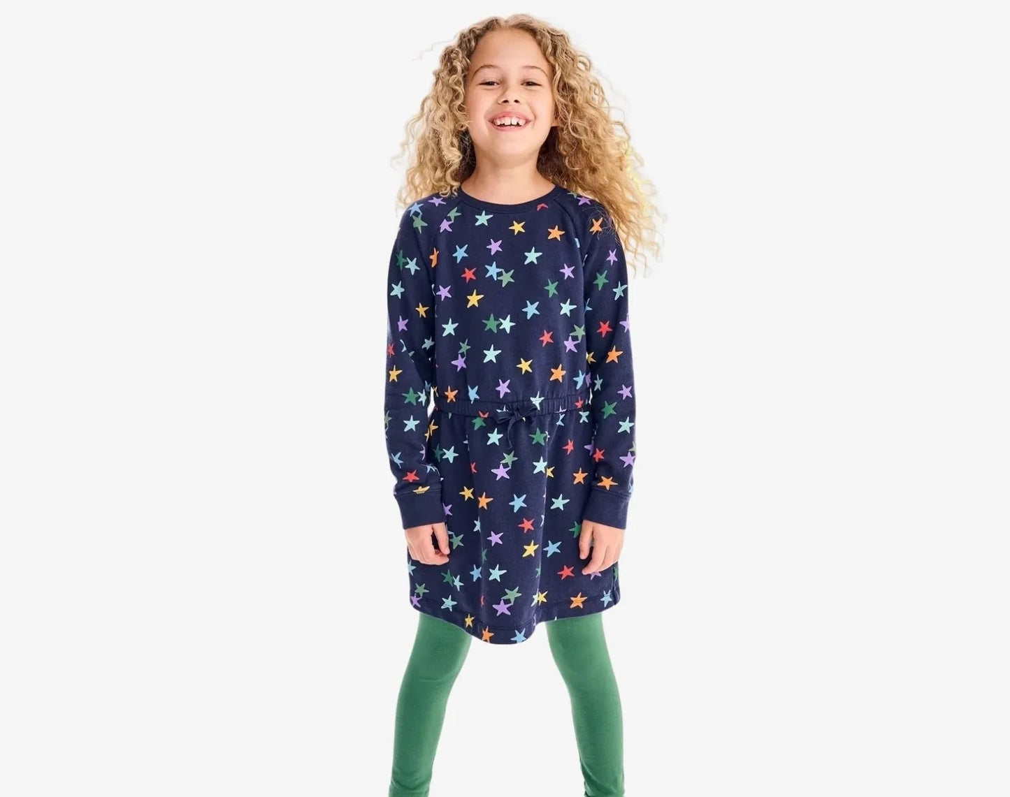 Sweatshirt Dress - Rainbow Stars