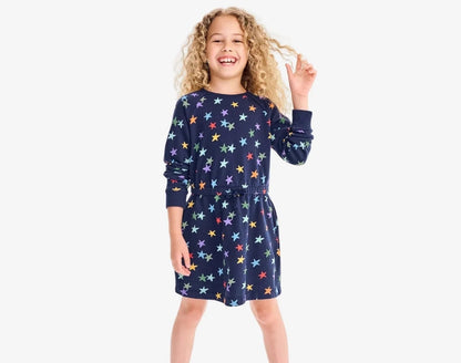 Sweatshirt Dress - Rainbow Stars