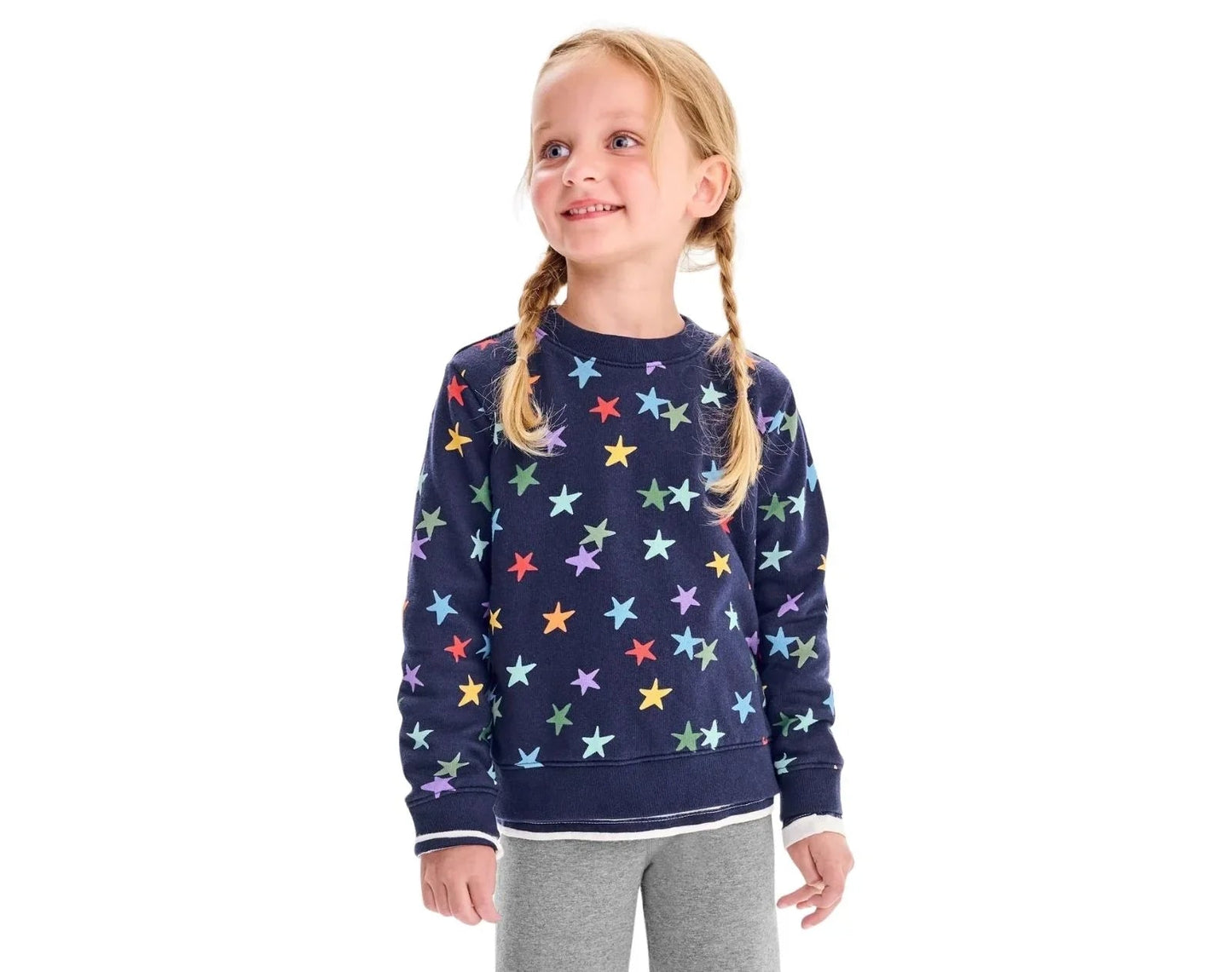 French Terry Sweatshirt - Rainbow Stars