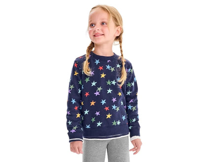 French Terry Sweatshirt - Rainbow Stars